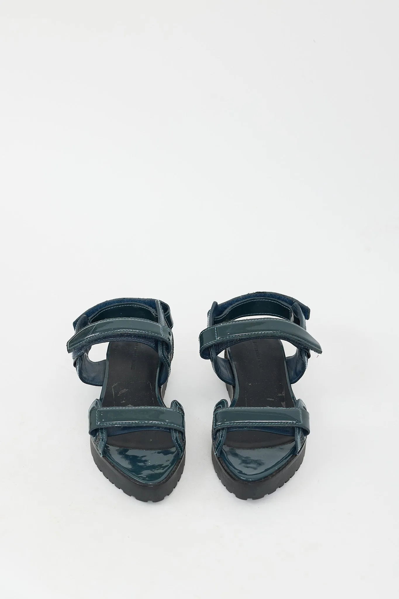 Teal Patent Leather Karlie Sandal