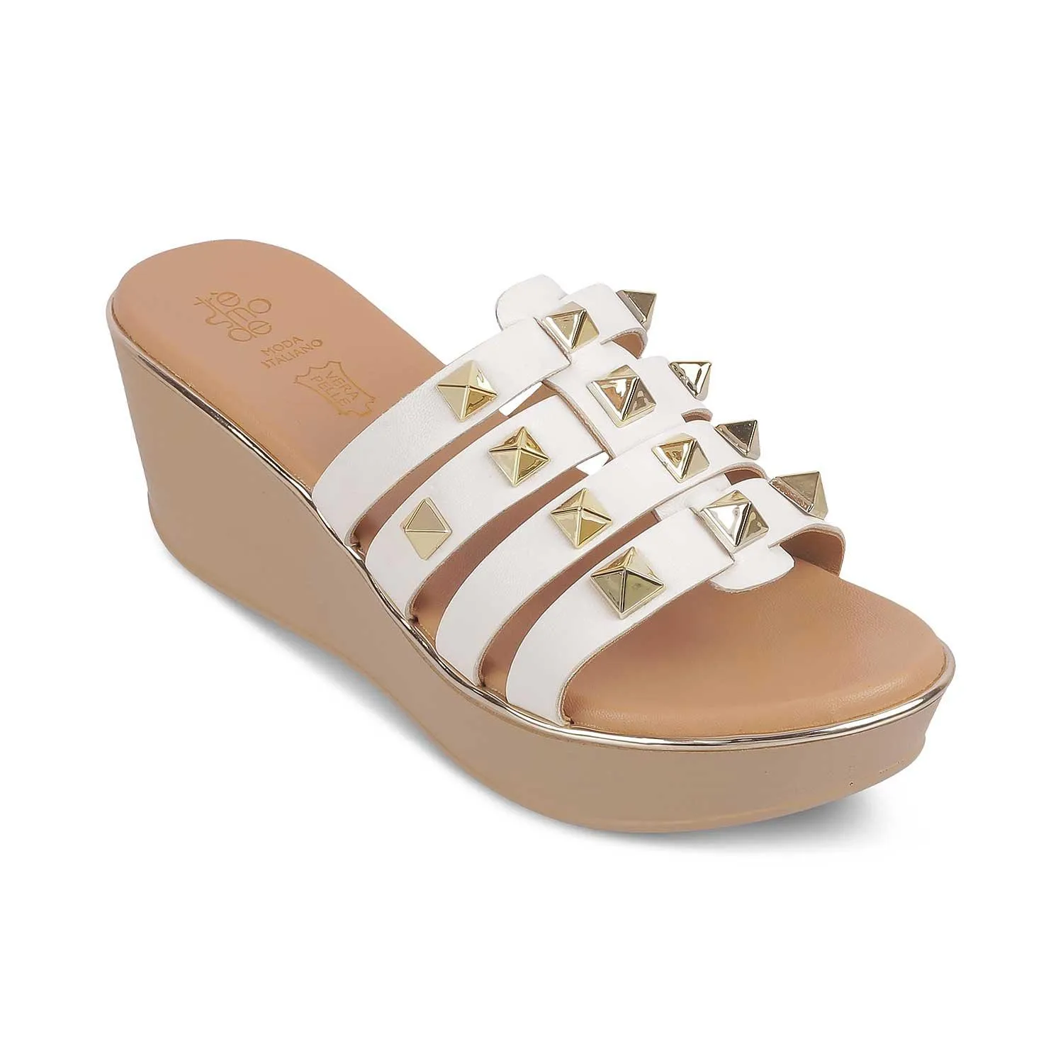 The Tango White Women's Dress Wedge Sandals Tresmode