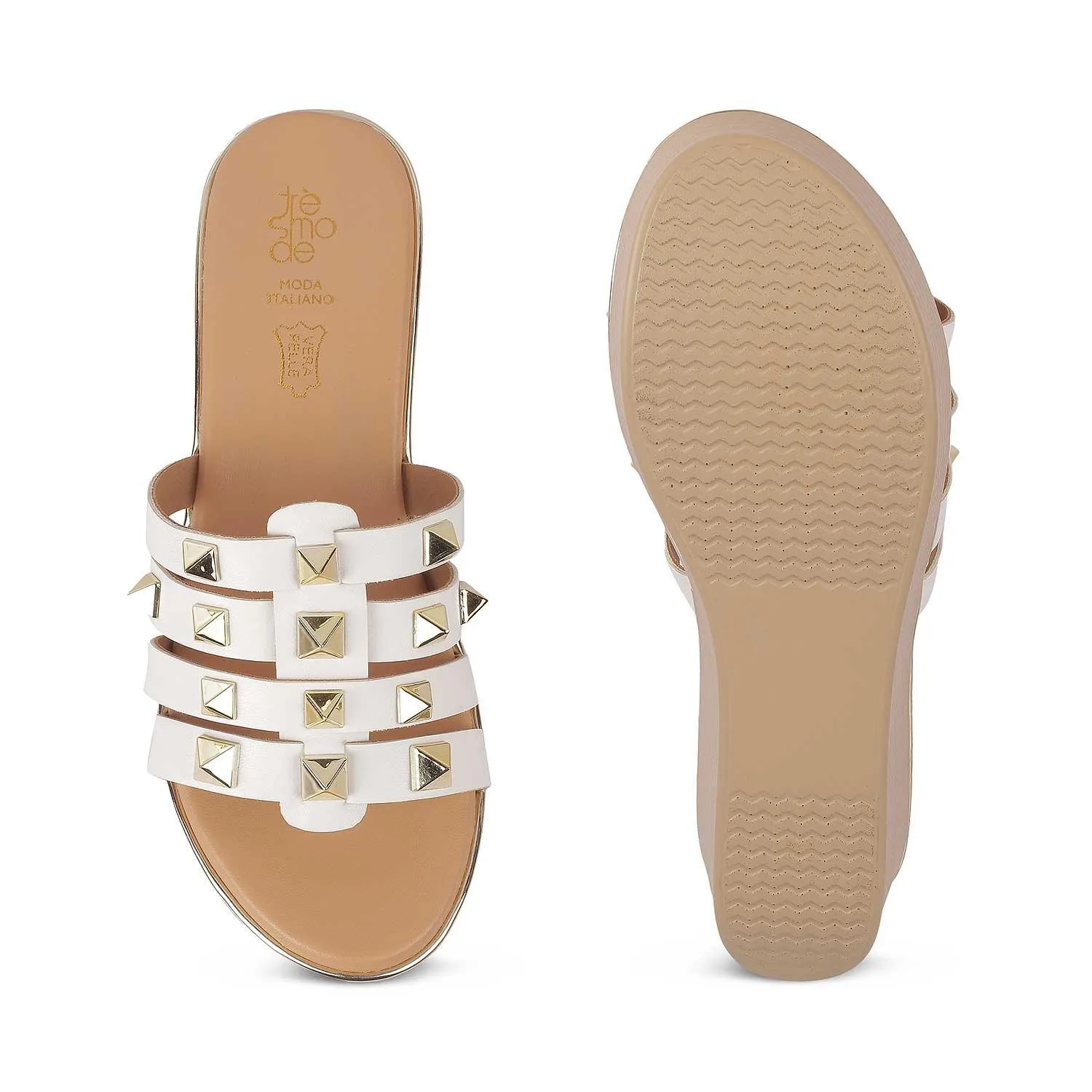 The Tango White Women's Dress Wedge Sandals Tresmode