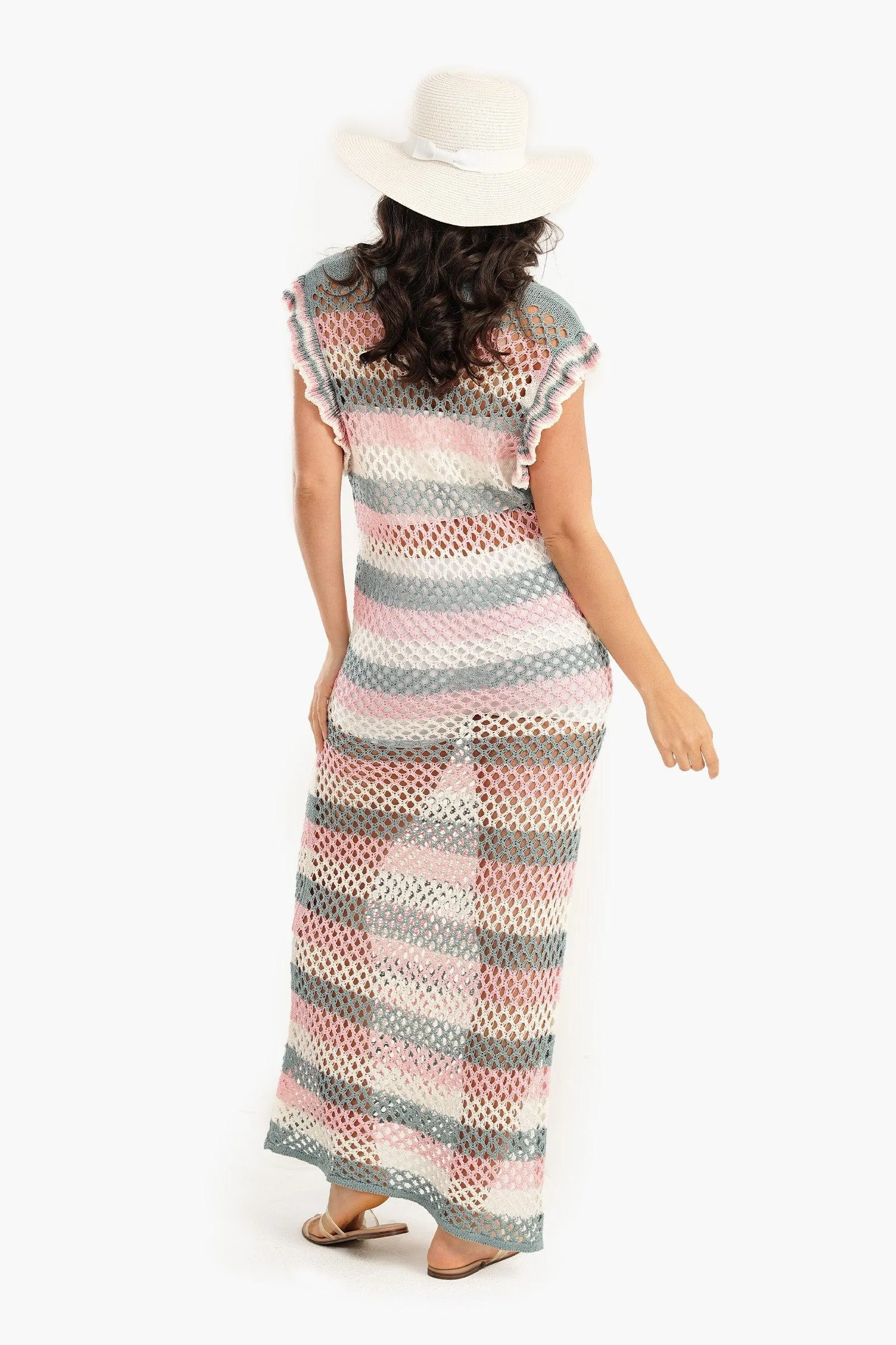 Tritone Fishnet Beach Dress