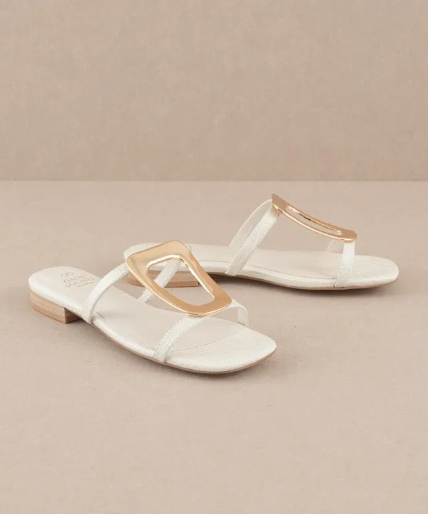 White The Amiyah - Statement Buckle Sandals