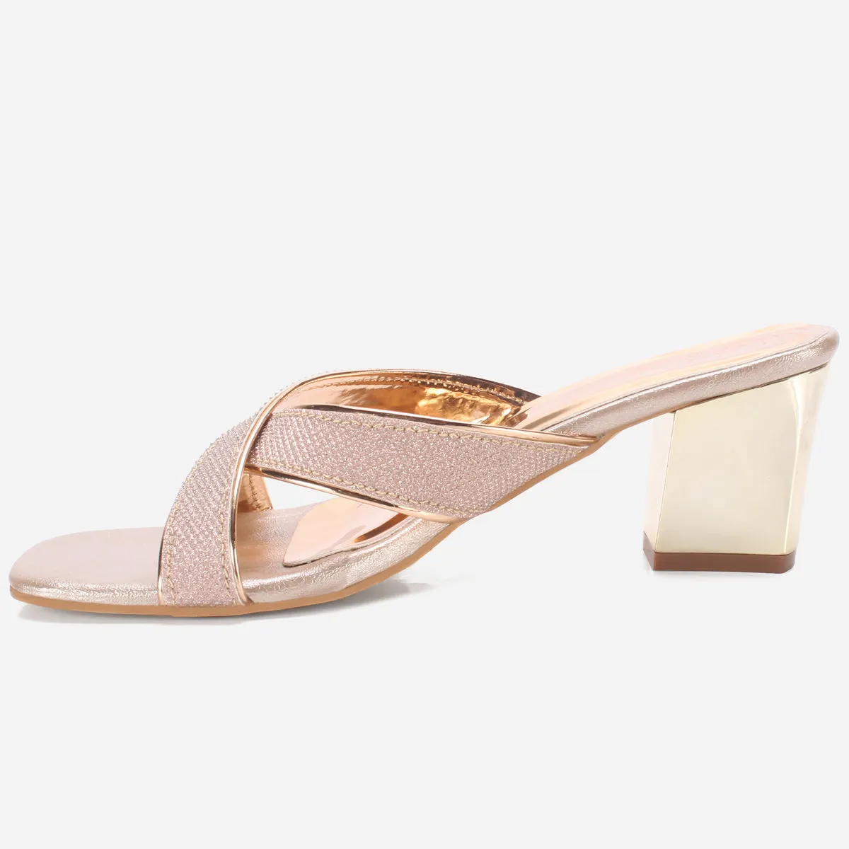 Women "DESERAE" Shimmer Block Heel Sandals