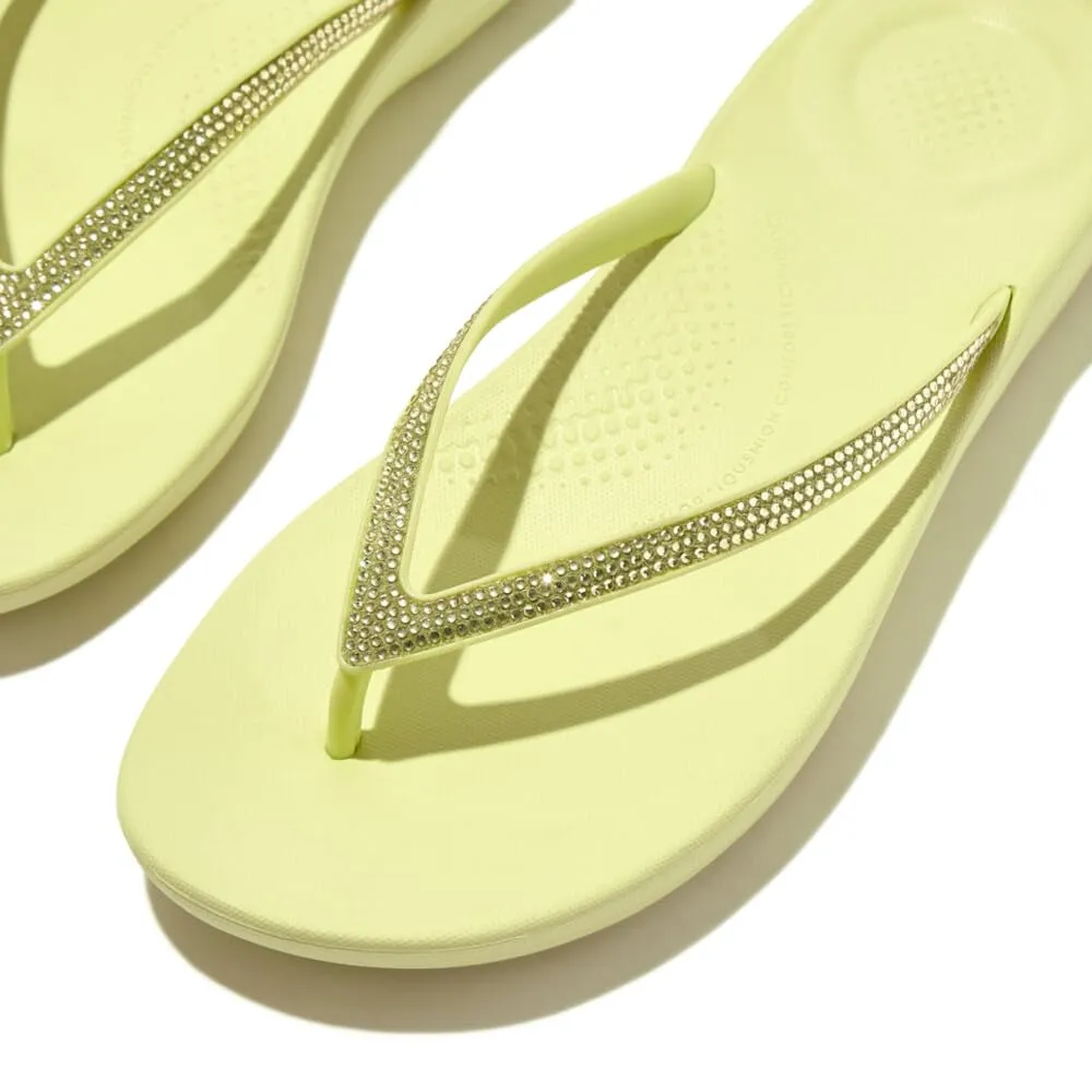 Womens Shoes Fitflop IQUSHION SPARKLE Embellished Sandals R08-B73 LIME