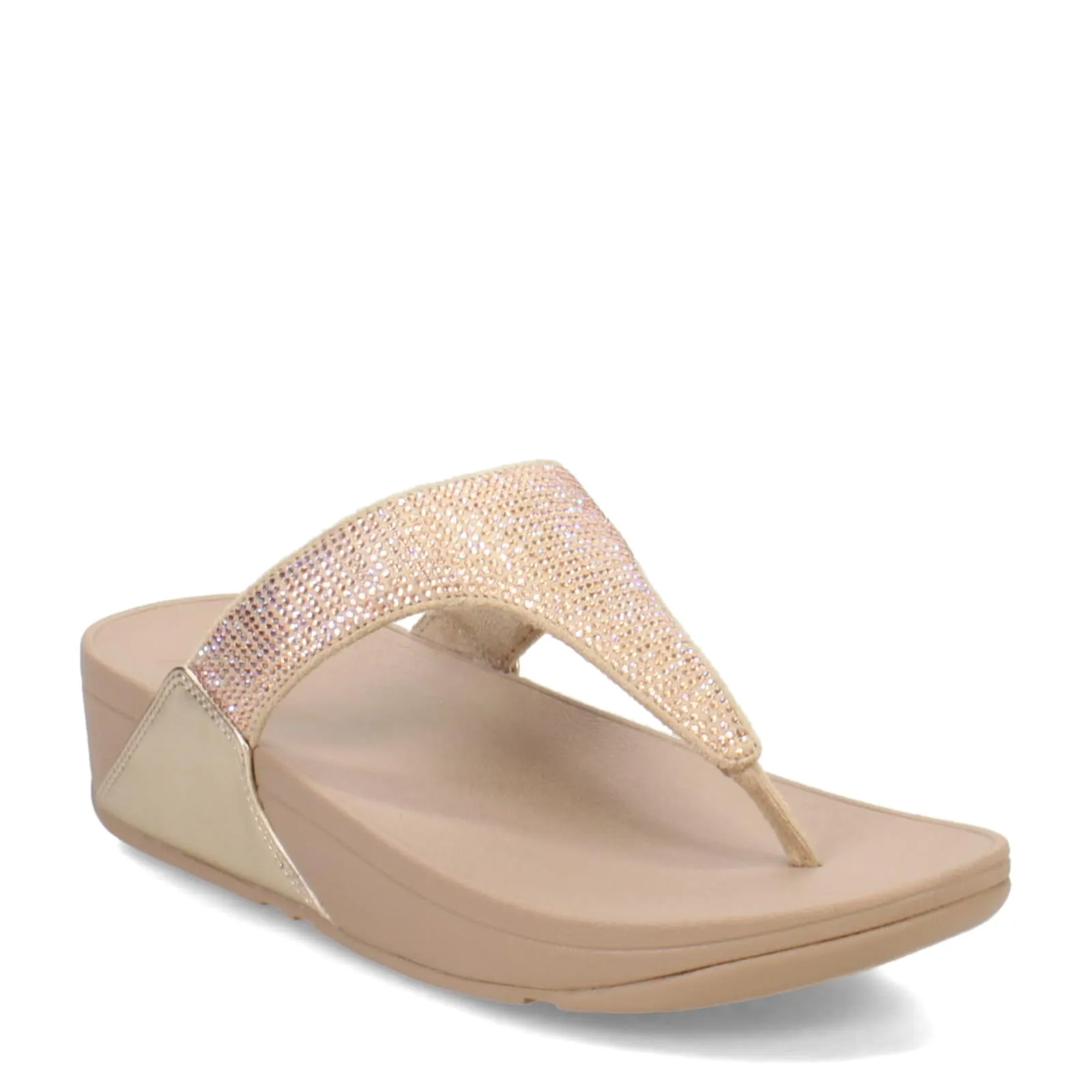 Women's Shoes Fitflop LULU CRYSTAL Platform Wedge Sandals EJ8-323 ROSE GOLD